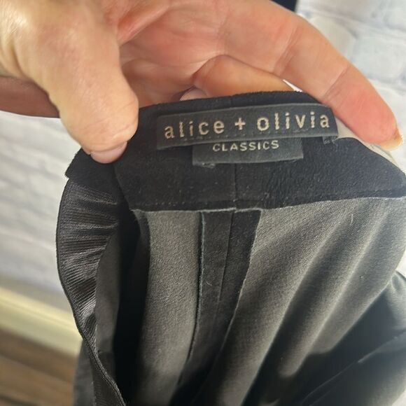 ✨ Alice + Olivia Black Lambskin Suede High-Rise Leggings Size 2 - Picture 6 of 9